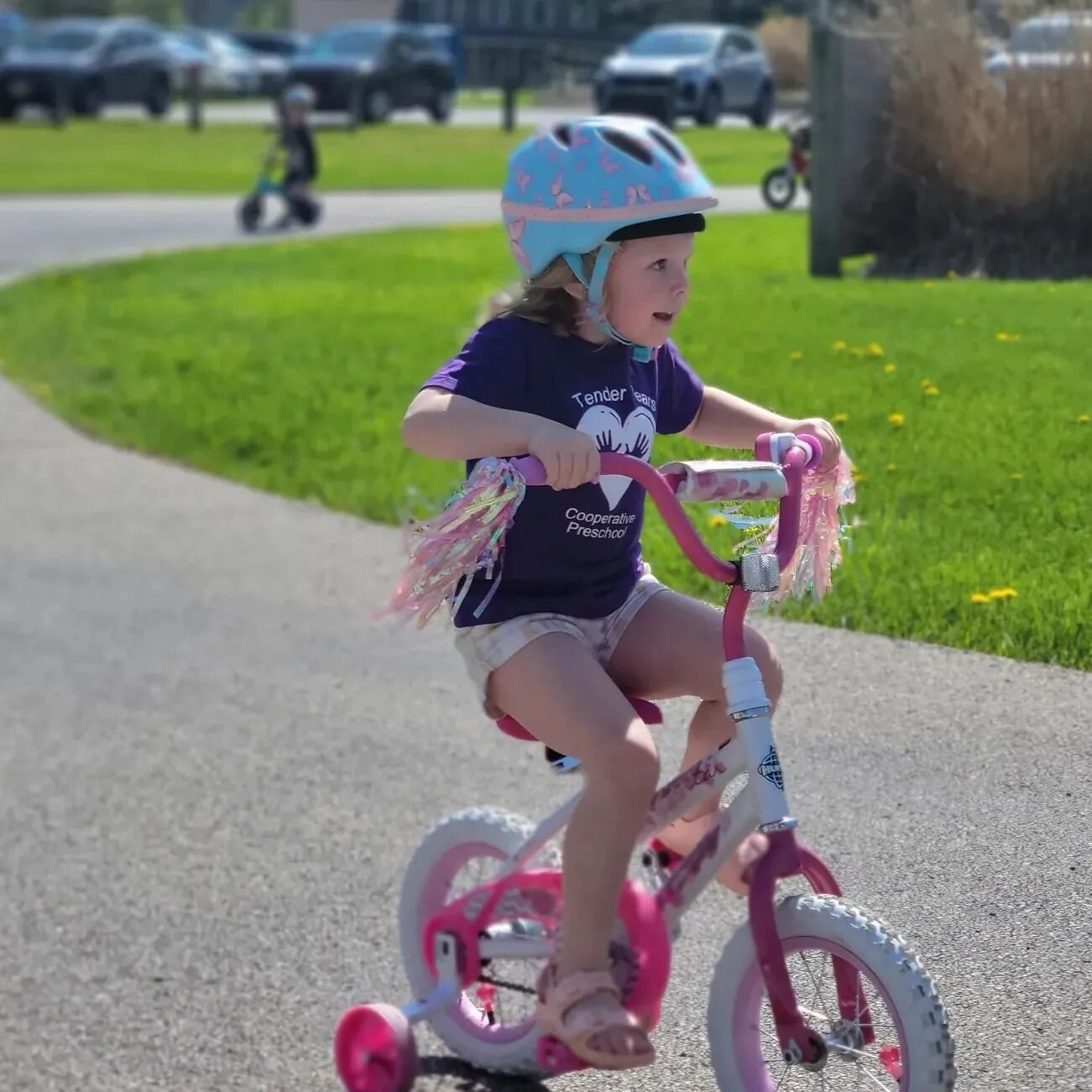 Our 3's class getting ready to &quot;roll&quot; into 4's! So much fun at the Bike Rally and Silent Auction! #cheersfortenderyears