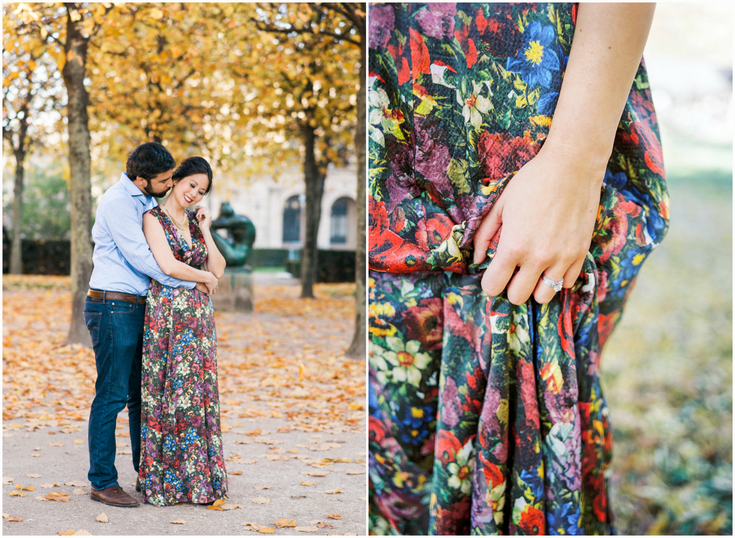 Floral dress for engagement photos