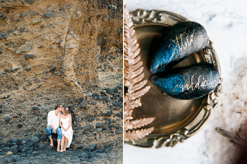 Couple after elopement on Waiheke beach