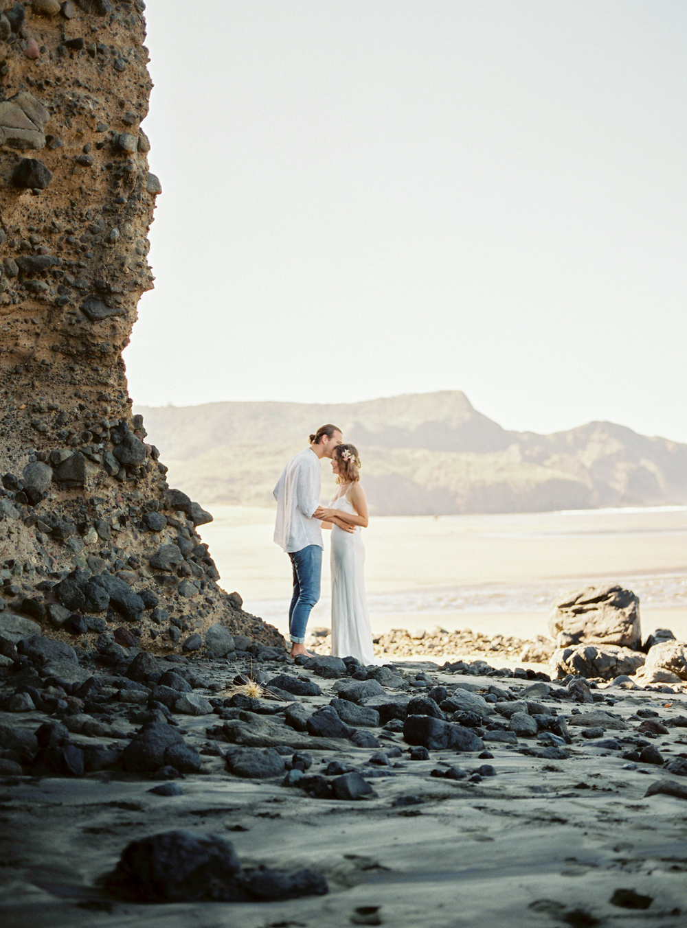 Wild elopement on New Zealand beach