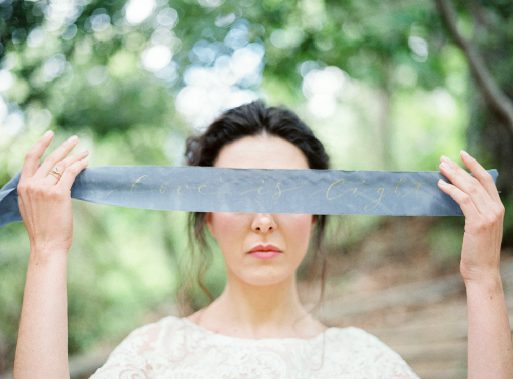 Bride with calligraphy eye mask