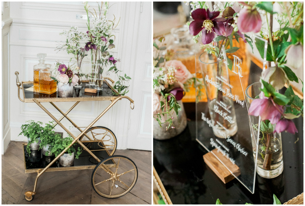 Original ideas for whiskey cart for weddings