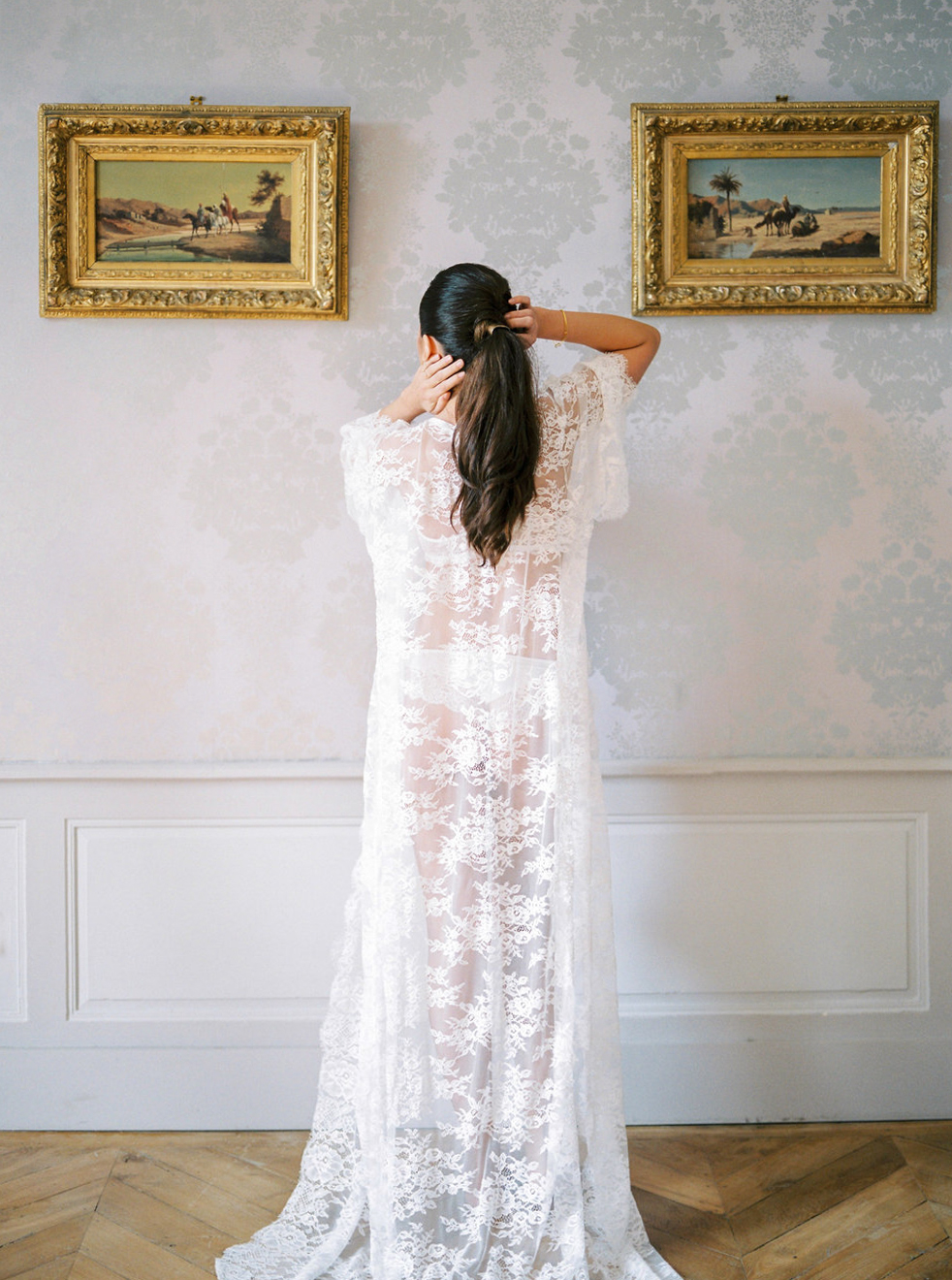 Lace wedding robe