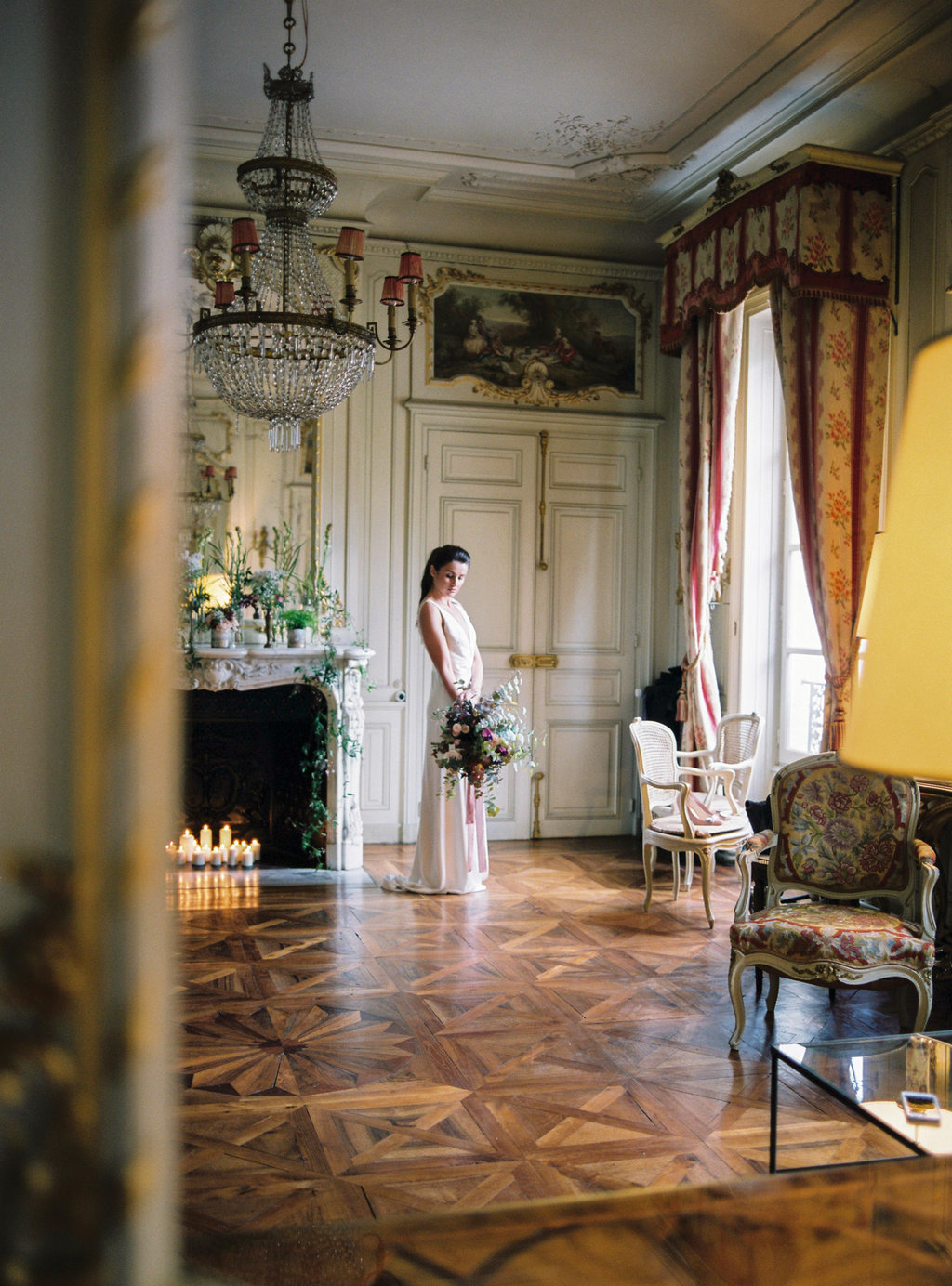 Anticipation of a bride before walking down the aisle