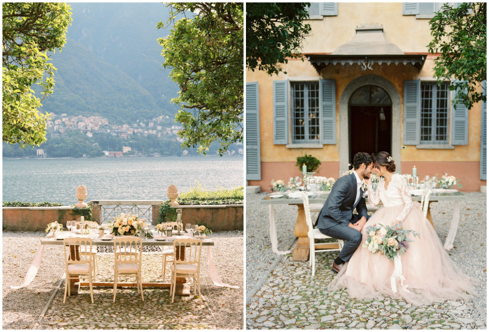 Wedding table on Lake como shores