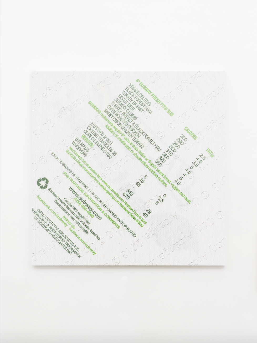 IN REAL LIFE curated by_Luca Lo Pinto, CORY ARCANGEL, Napkin, 2013, Inkjet Print auf Leinwand, 142,2 x 142,2 x 2,5 cm, Photo: Christine König Galerie, Vienna, 2014, Courtesy: Cory Arcangel und Christine König Galerie
