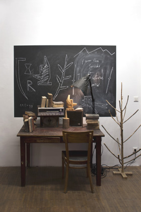 Exhibition View, The Future is Now, Projektraum Viktor Bucher, curated by_Laura Rutkute, 2011, Photo: Karl Kühn