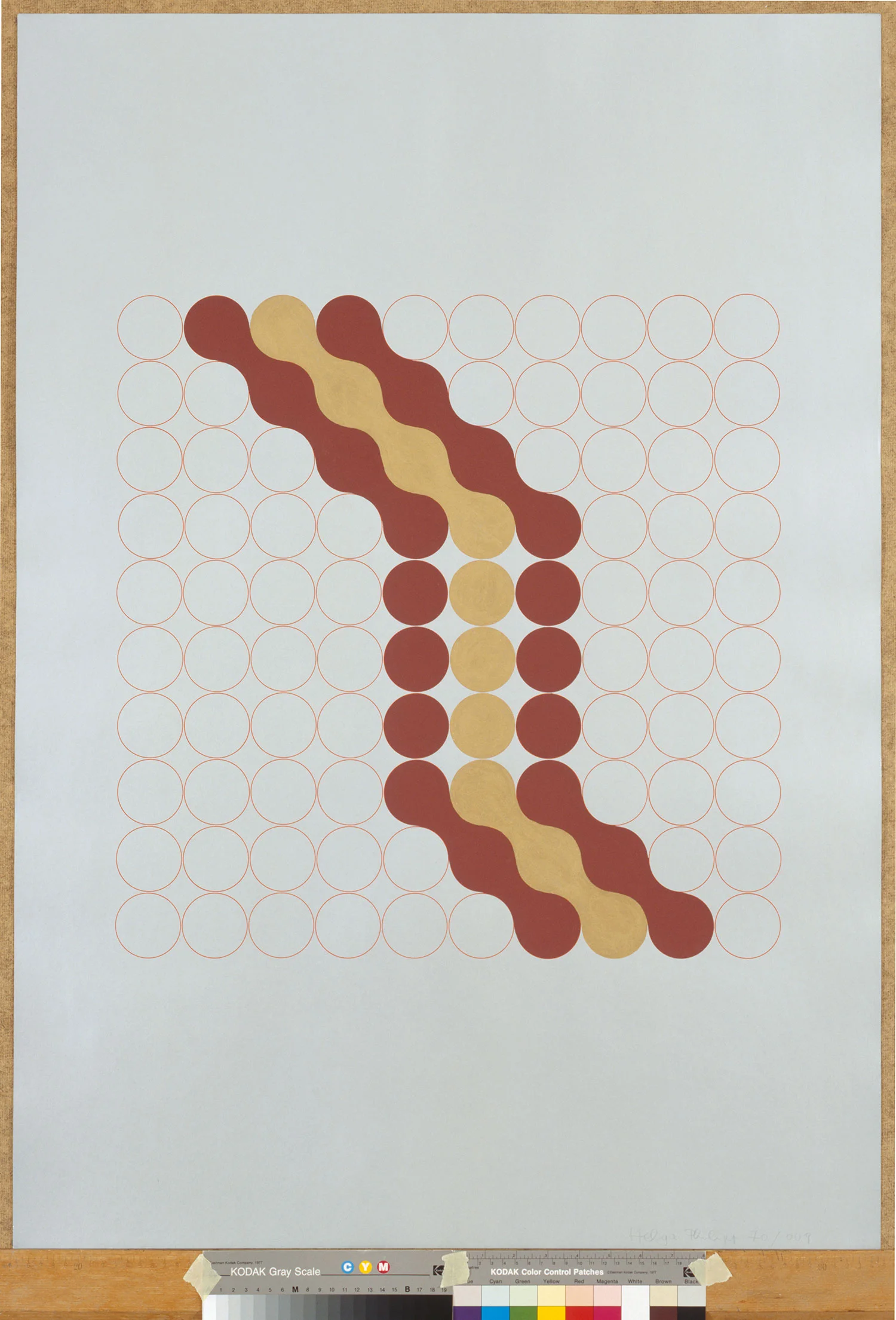 HELGA PHILIPP OHNE TITEL (D17), 1970 Gouache auf Siebdruck, 100 x 70 cm Photo: Nachlass Helga Philipp