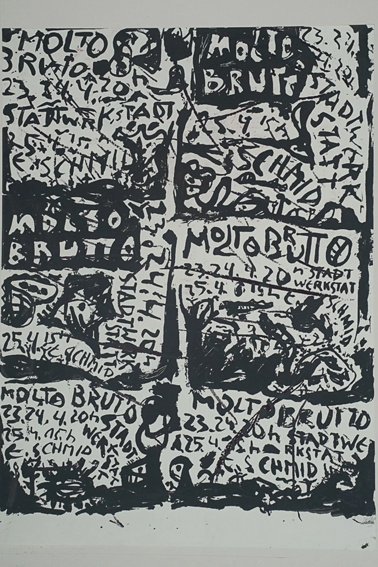MOLTO BRUTTO KONZERTPLAKAT Gunter Damisch, 1980er-Jahre