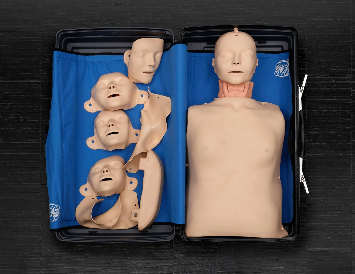 Resusci Anne 2019 Puppies Puppies CPR (Cardiopulmonary Resuscitation), RCP (Réanimation Cardio-Pulmonaire), L’Inconnue de la Seine, Medical Training Doll, 50x50x70cm Courtesy of the artist and Galerie Barbara Weiss