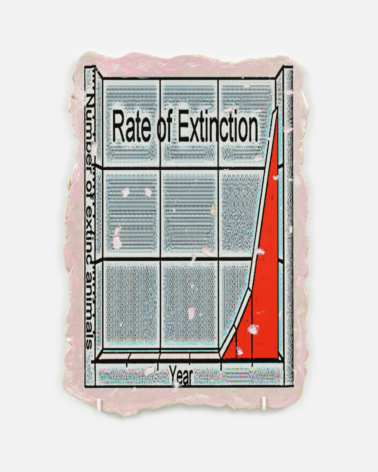Annual Report (Rate of Extinction) (IV) 2018 Katja Novitskova UV printer ink, epoxy clay, nail polish, 34 x 25 x 1 cm unique Courtesy of the artist and Kraupa-Tuskany Zeidler, Berlin Photo: def_image