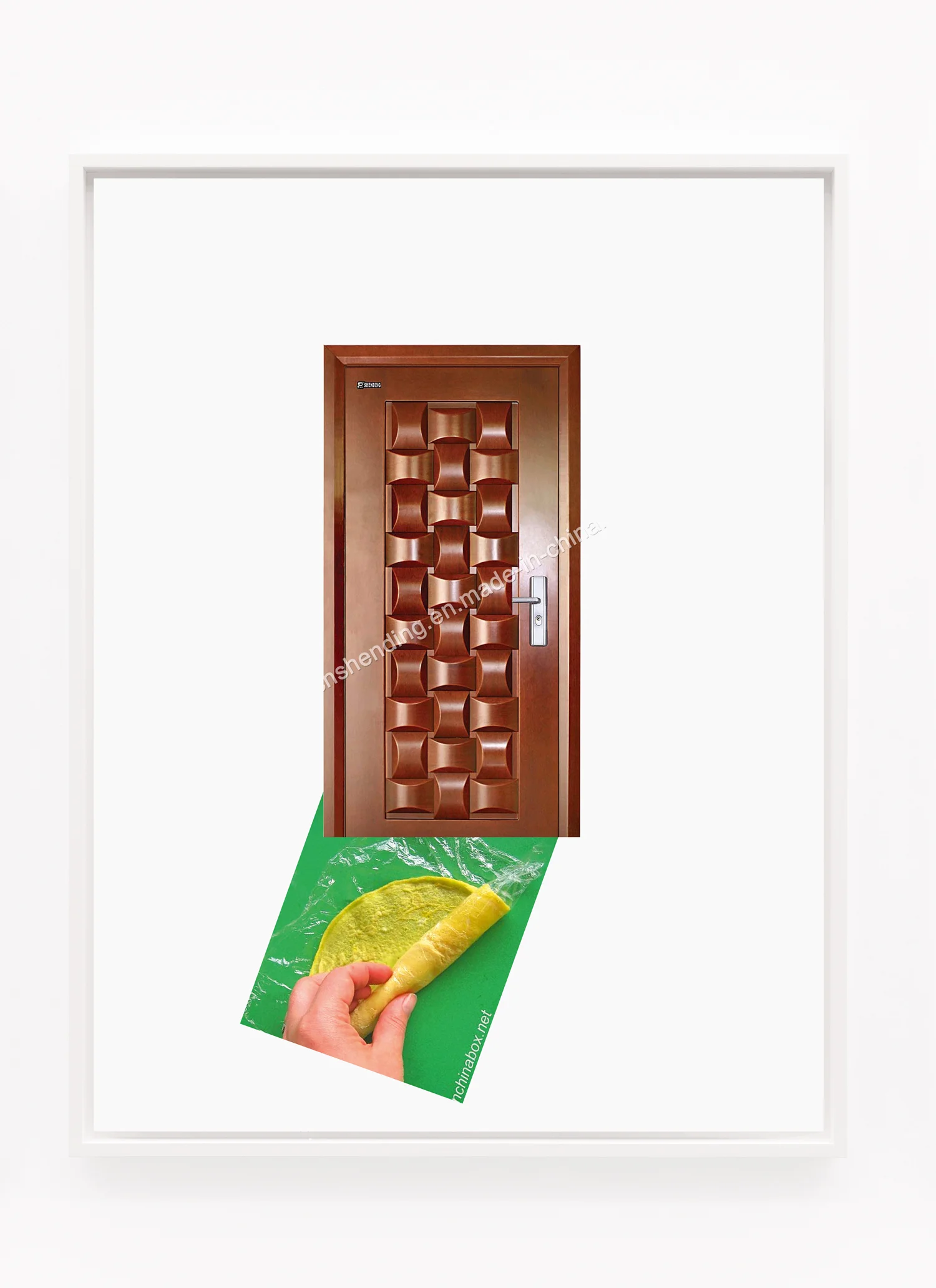 Omelette passing under door 2012 Lisa Holzer Pigment print on cotton paper, 92 x 72 cm Courtesy of the artist and Galerie Emanuel Layr, Vienna/Rome