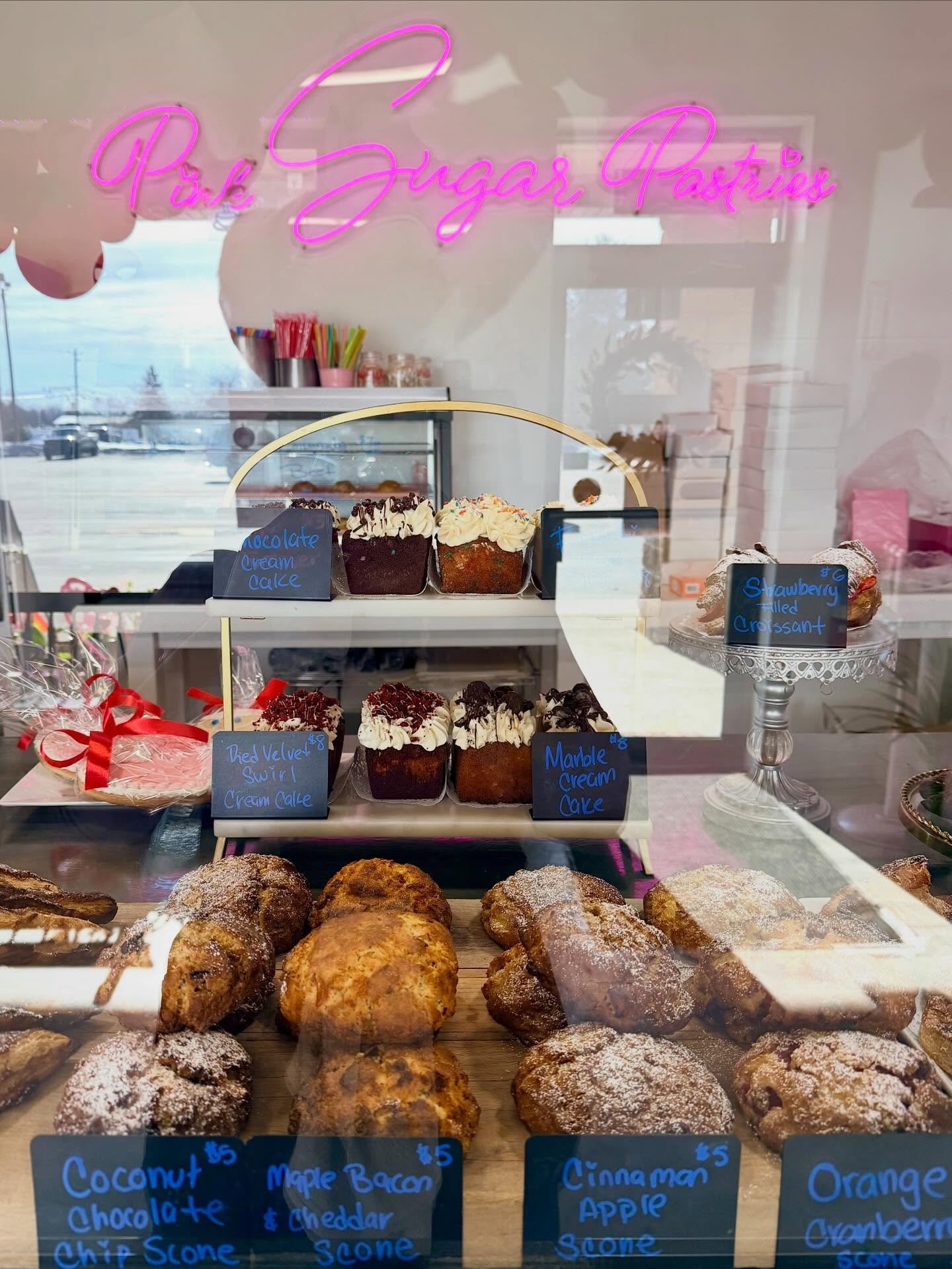 ❄️ Snow day ready at Pink Sugar Pastries ❄️
We&rsquo;re fully stocked with cream cakes, hot cocoa bombs, empanadas, and so many cozy treats 🧁☕🥟
Come by and stock up, we&rsquo;ll definitely be here today and tomorrow!
We may close Sunday depending o