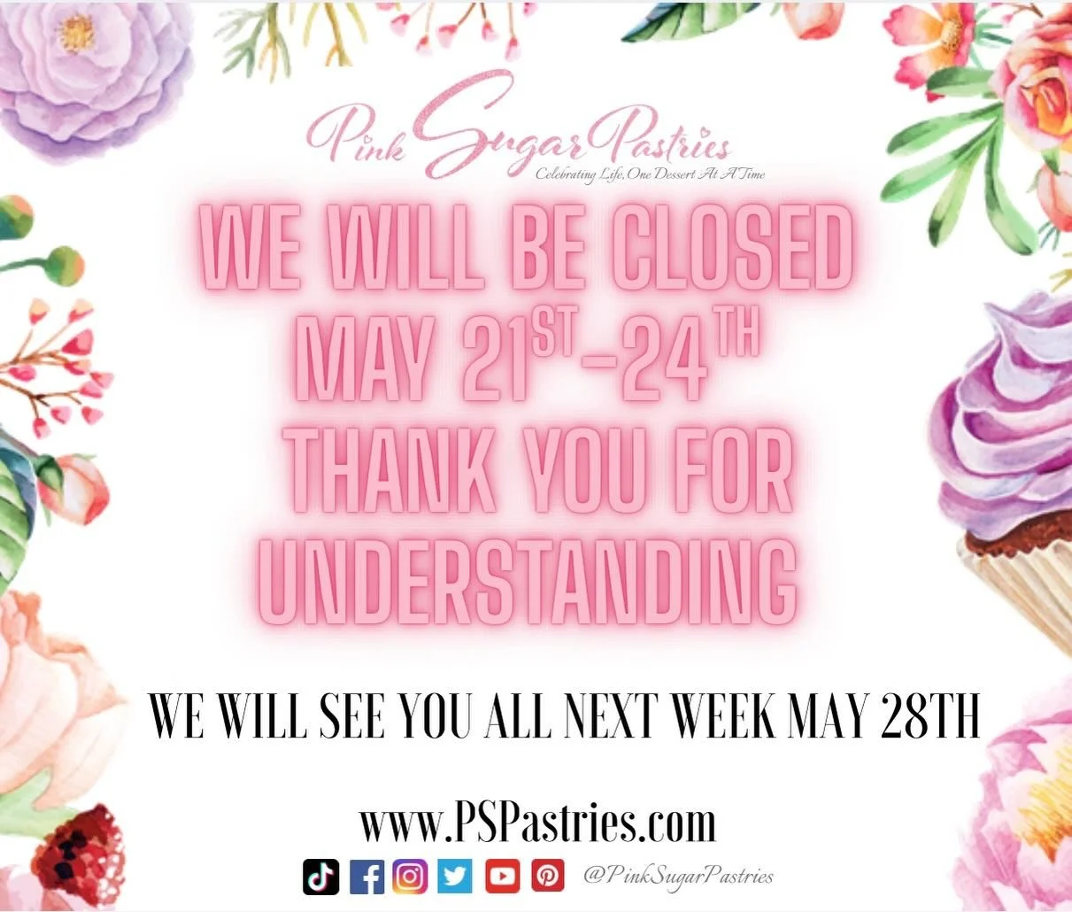We will be closed for vacation this week 🩷 Thank you for understanding see you all next week. 🤗