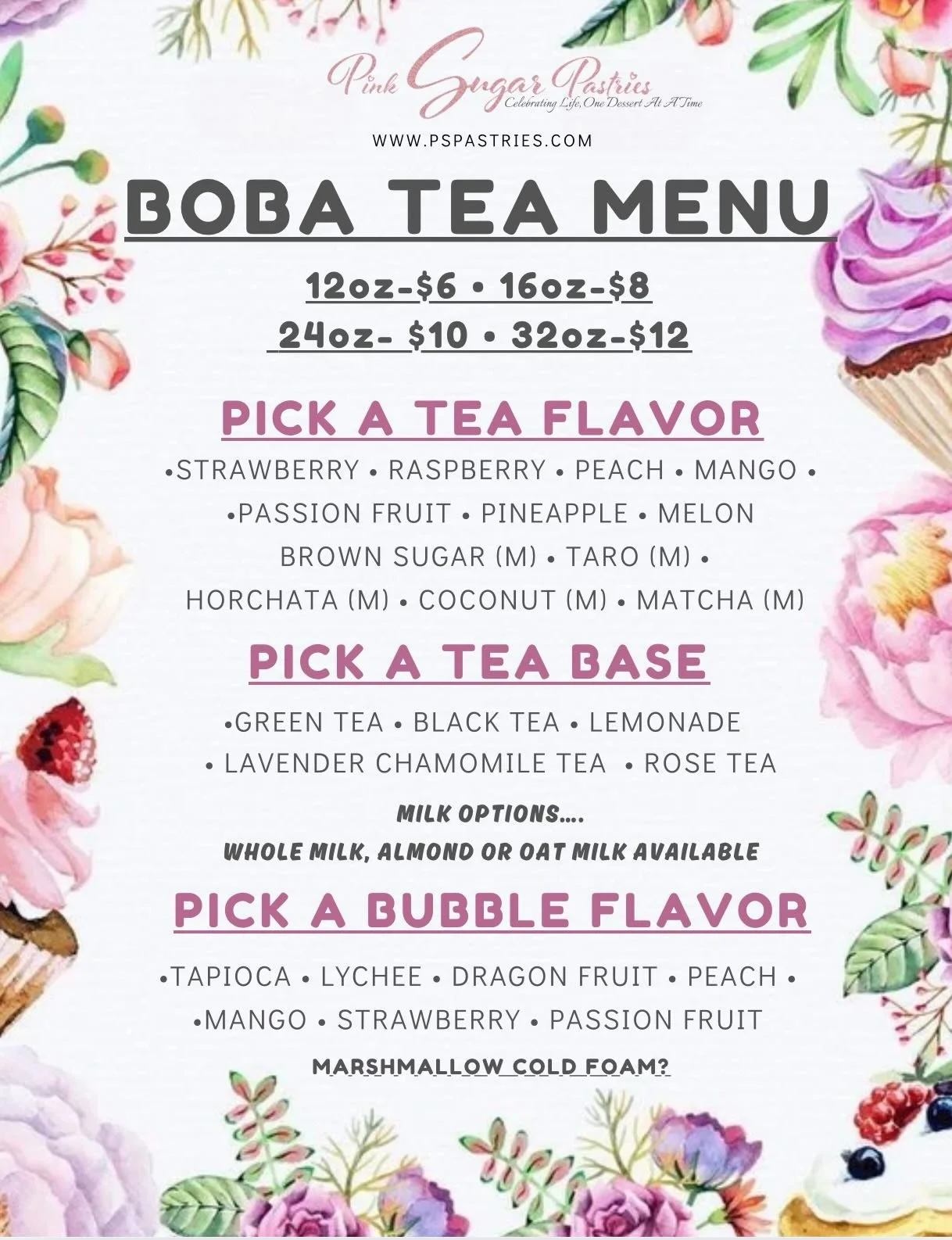 Drinks Menu