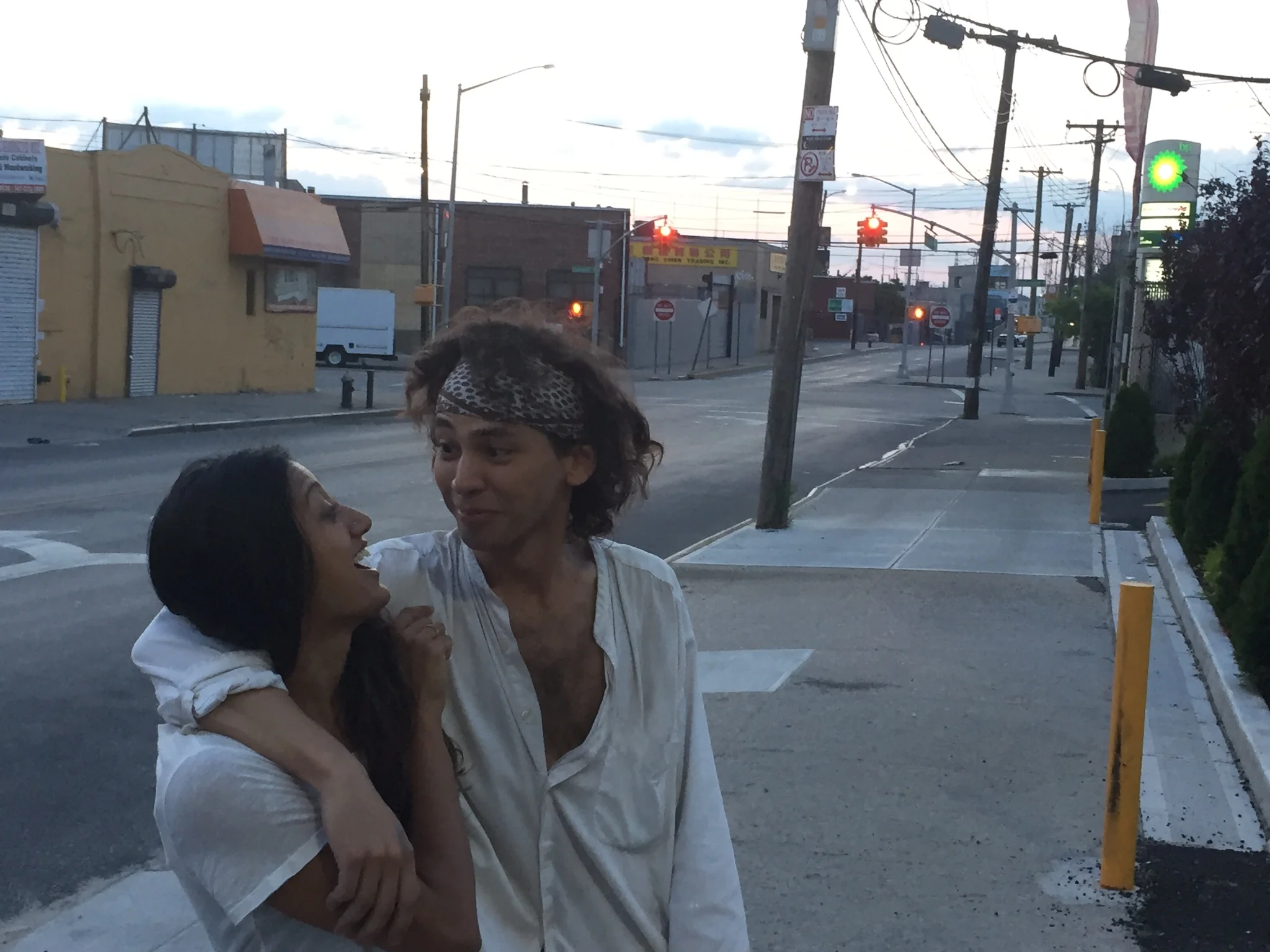 DJ Scuba played in East Williamsburg well until the morning. We went outside as the sun illuminated the New York sky.