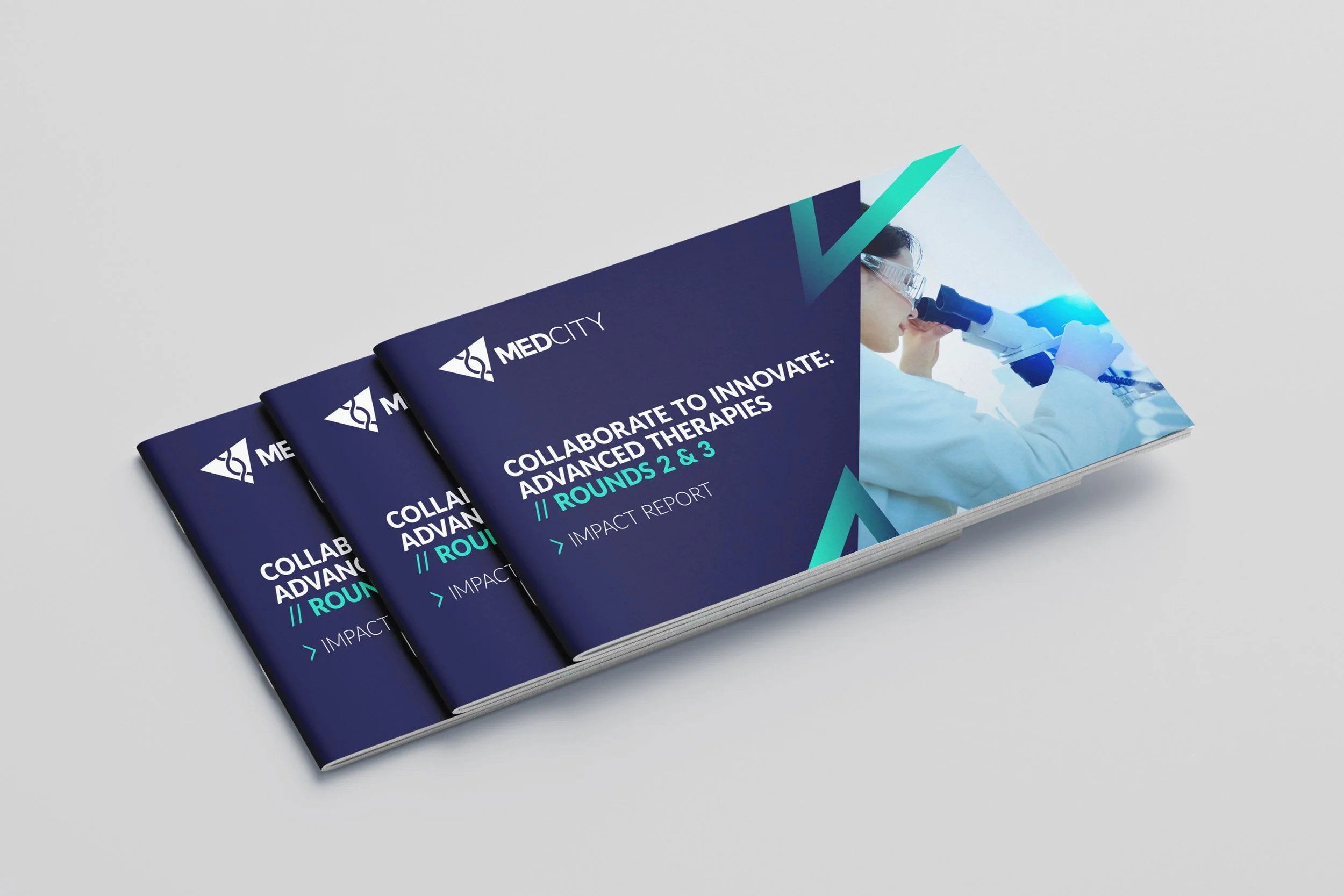  Client: Medcity Project: Collaborate to Innovate  Brochure design for one of MedCity’s core strategic programmes. 
