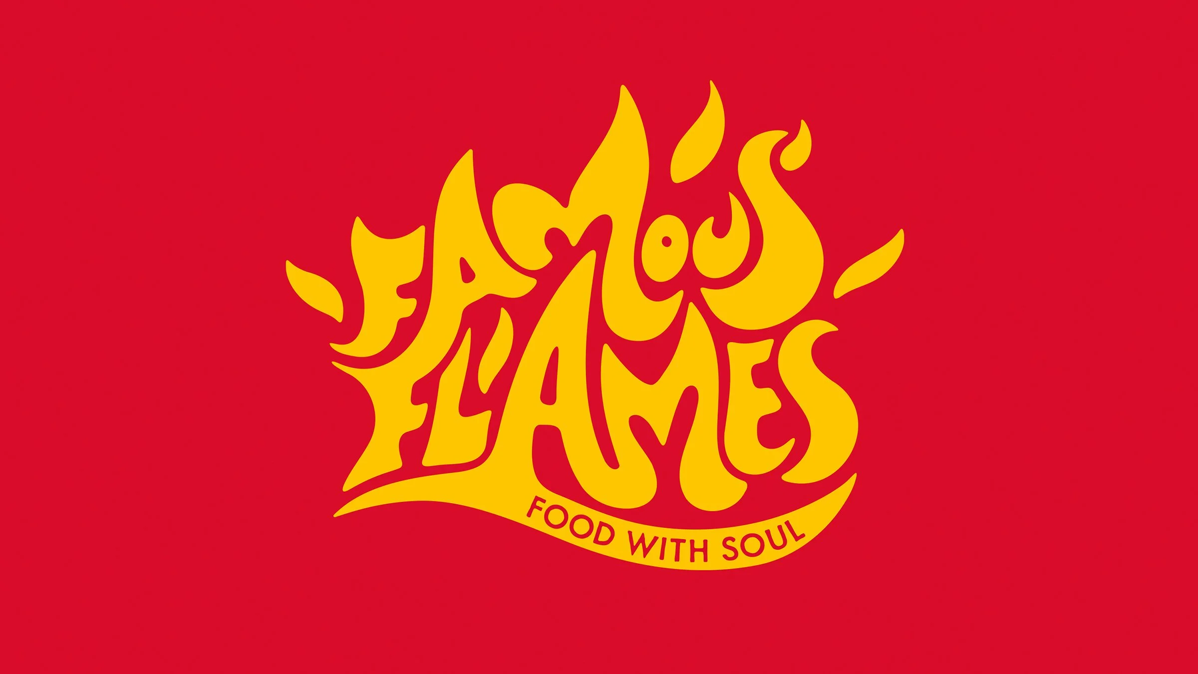    Client: Soul Food Enterprises Project: Brand development for Famous Flames  Soul Enterprise’s latest restaurant brought Deep South American flavours to the fast-food market. With a menu less familiar to customers this side of the pond, and consist