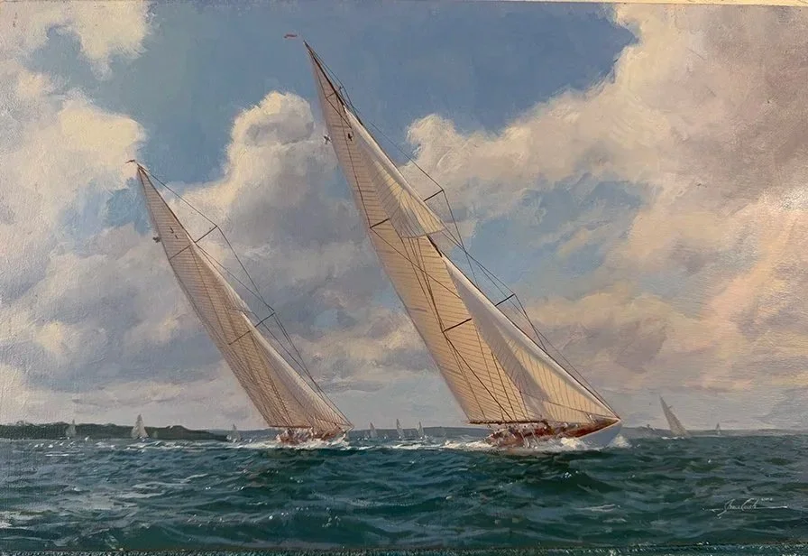 Enterprise vs Resolute oil on panel 8x12inches