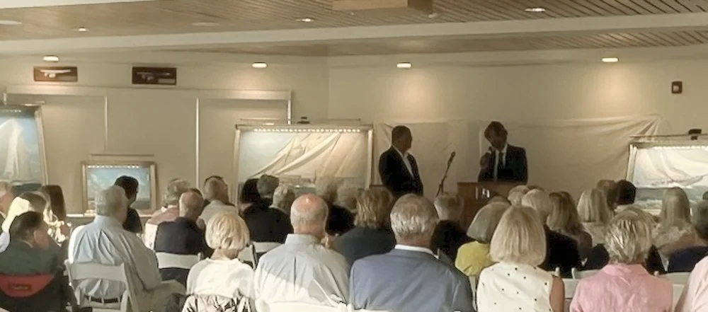 Shane and Alasdair telling the remarkable story at the Eastern Yacht Club