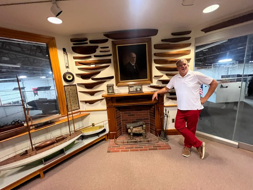 Shane in Nat Herreshoffs model room