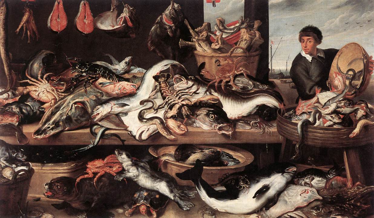 Above: Fishmonger's by Frans Snyders, 1579-1657. From the collection of the Royal Museum of Fine Arts Antwerp