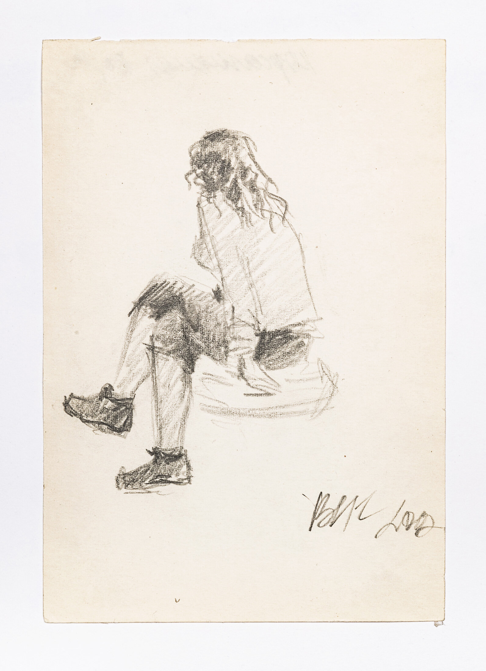 Katya Sitting on a Bench, 2002 - graphite pencil on paper