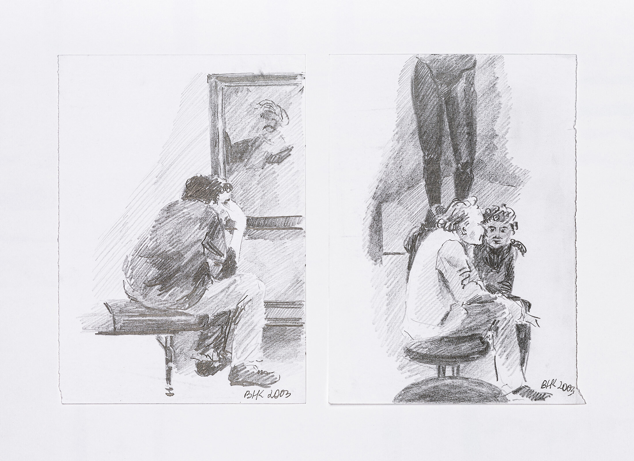 Museum Sketches, 2003 - graphite pencil on paper