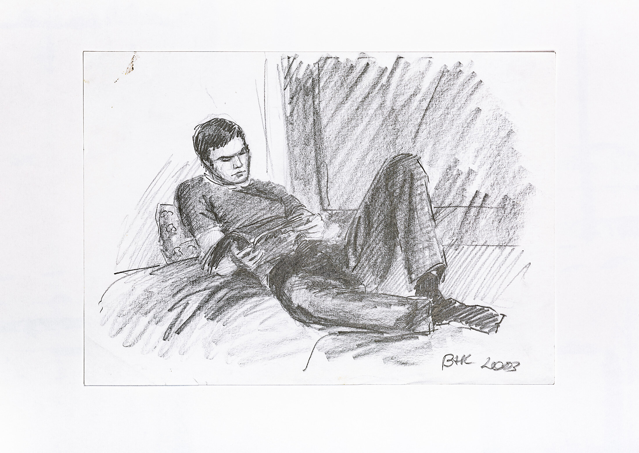 Young Man's Reading, 2003 - graphite pencil on paper