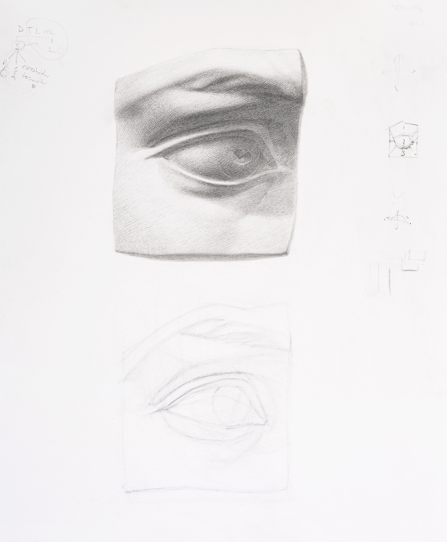 Plaster Cast Eye Study, 2013 - graphite pencil on paper 