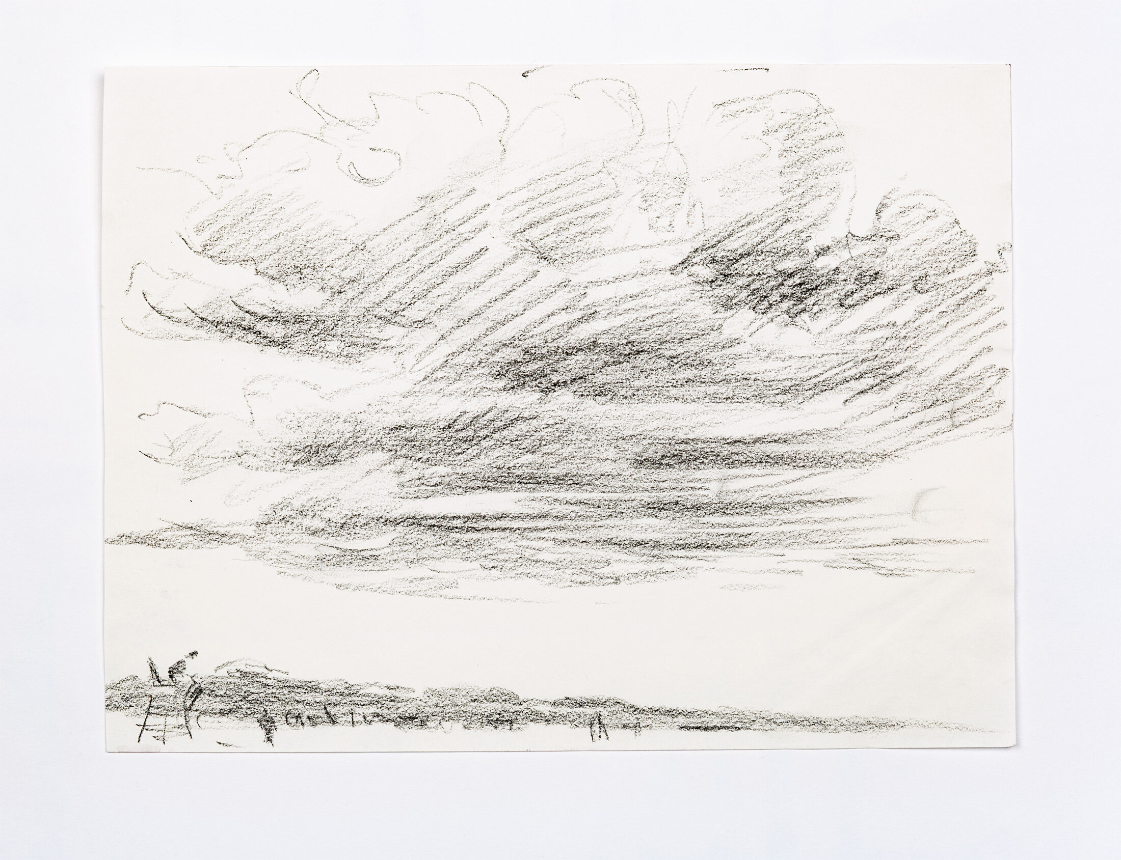 Cloudy Day on Manhattan Beach, 2015 - charcoal pencil on paper