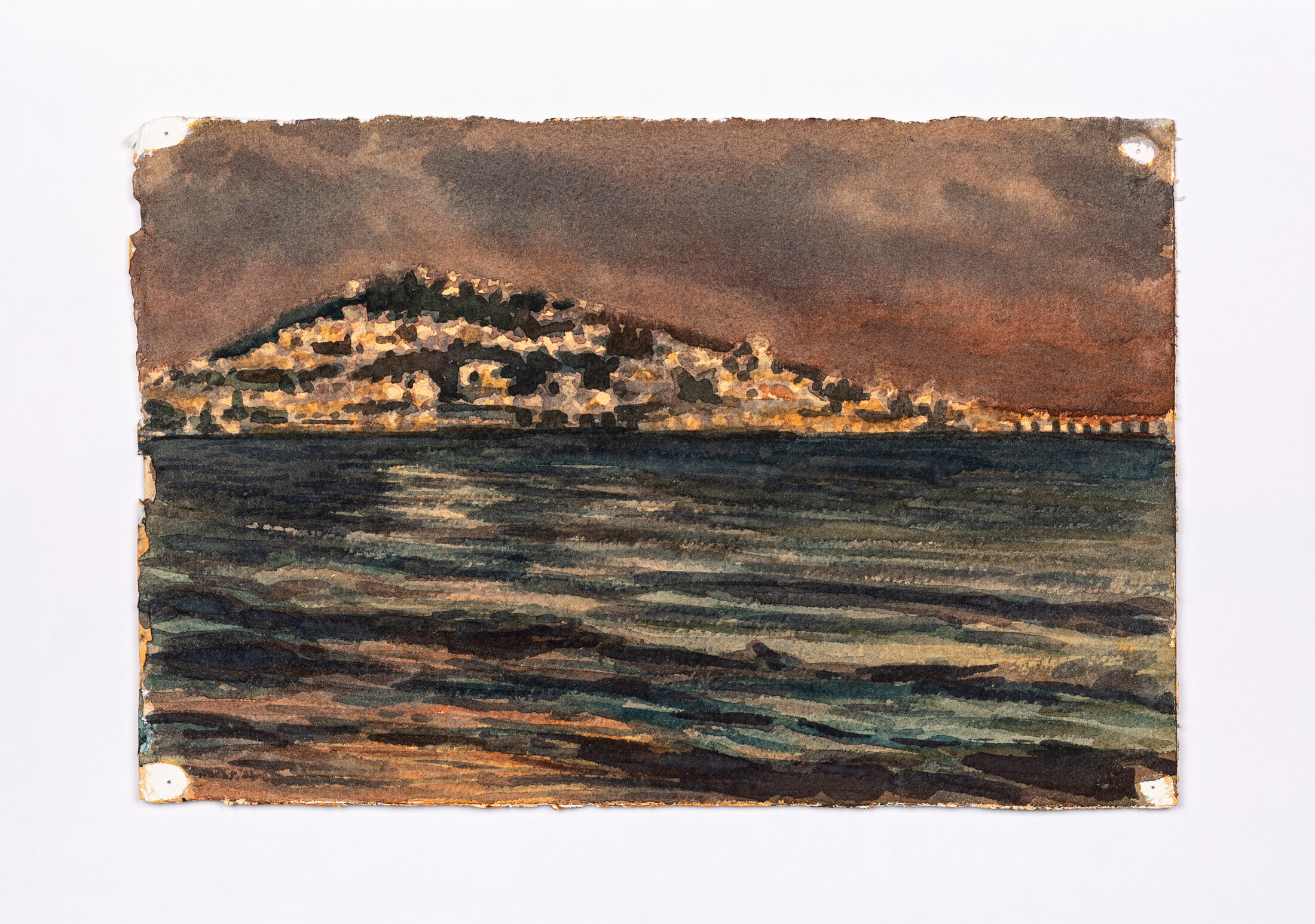 Night Herceg Novi. Montenegro, 2014 - pencil and watercolor on paper