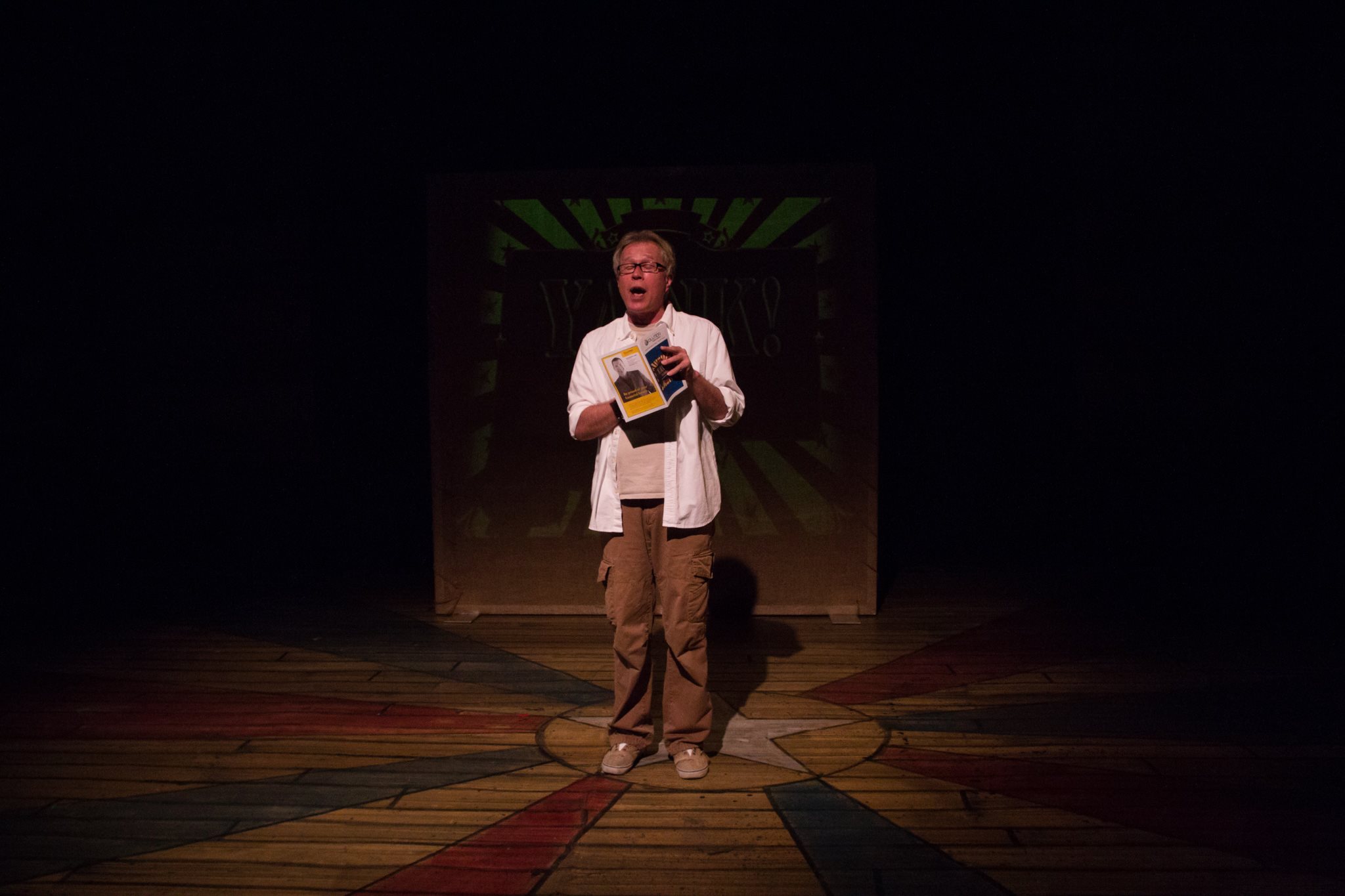 Schwamberger onstage in YANK! The Musical
