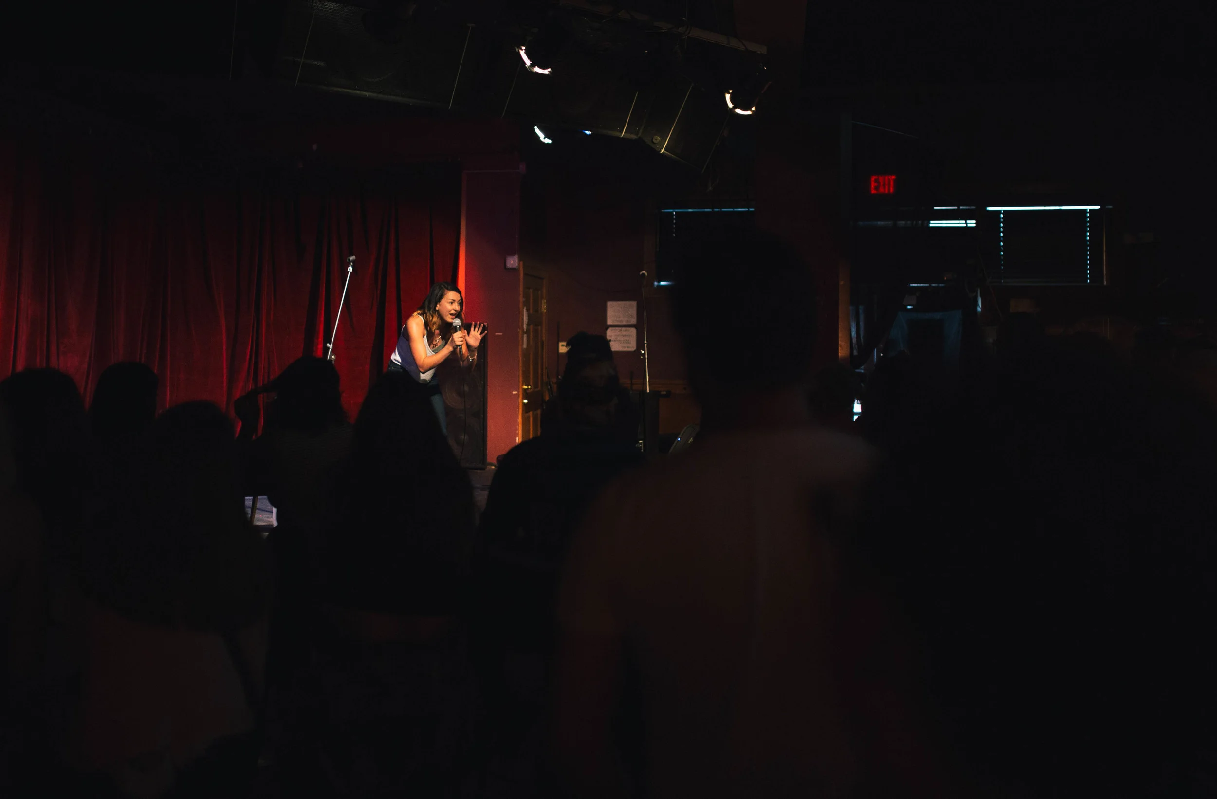Falter commanding the room
