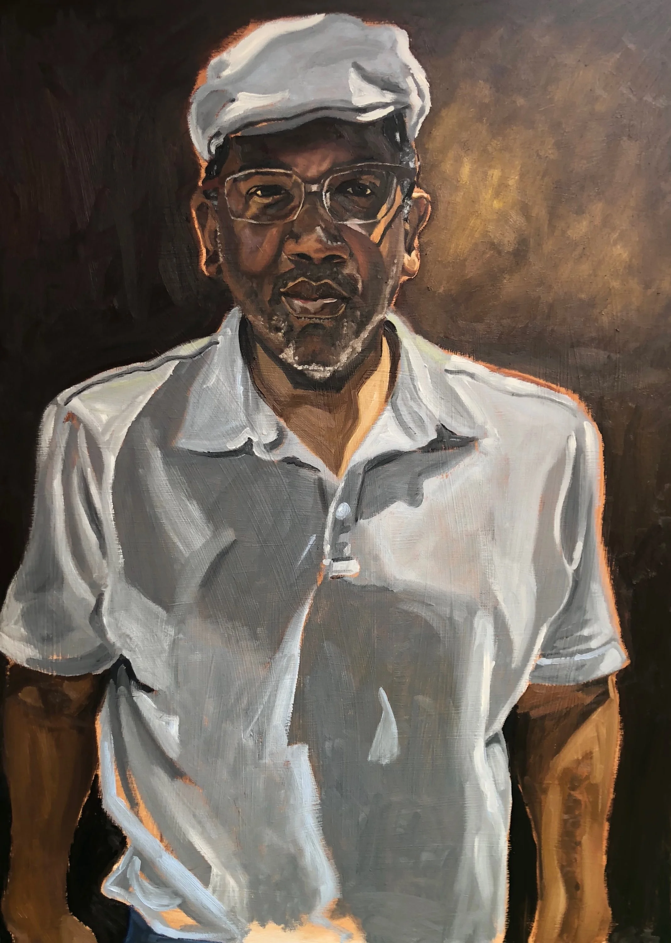 El Maestro, Paul Rucker Oil on canvas 48” x 36” 2018.