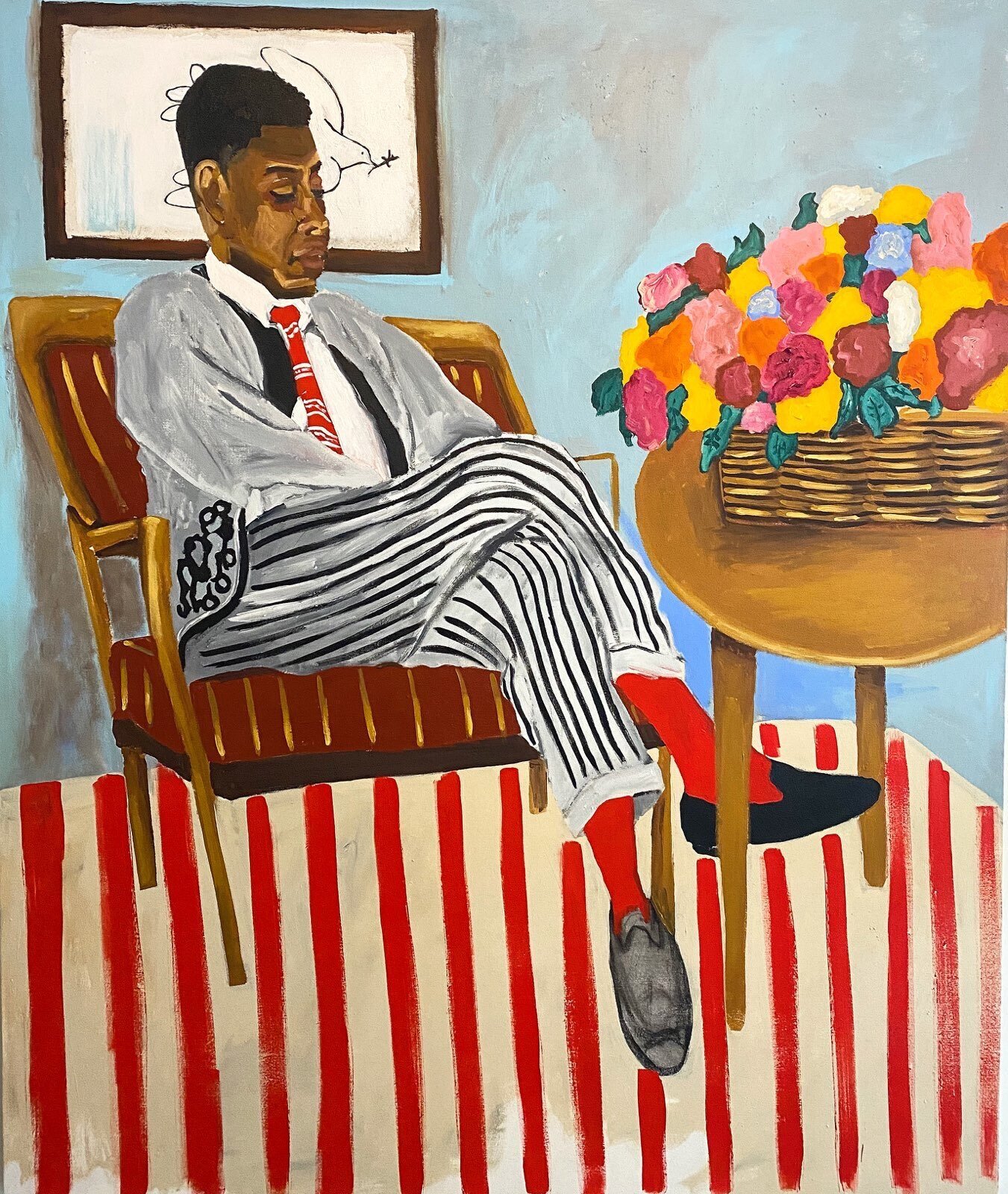   Fly, Black boy, FLY   Oil, acrylic on canvas  72 x 60 1/4  182.88 x 153.04 cm  2020 