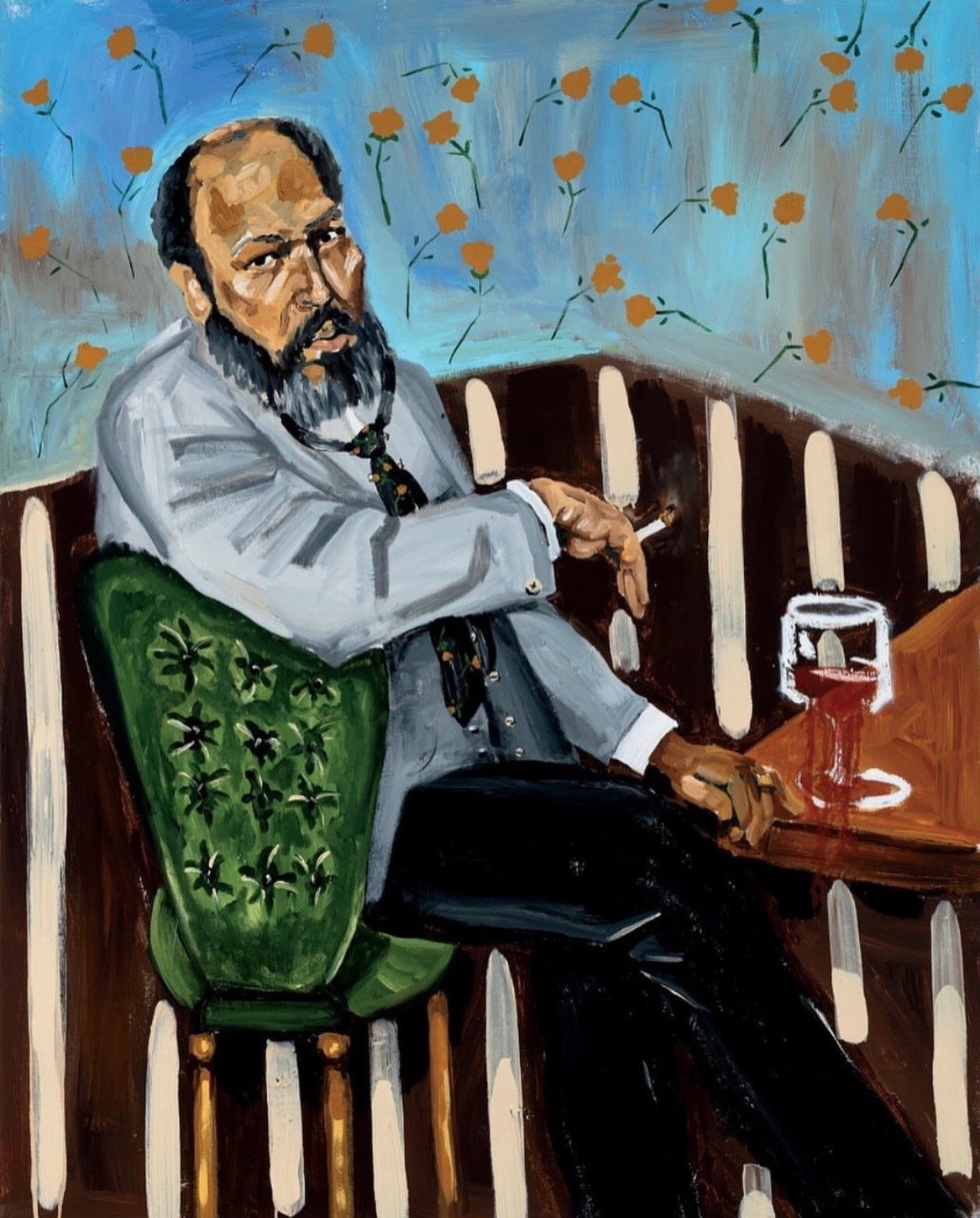  Portrait of August Wilson  68 x 40 in  152.4 x 121.92 cm  Oil, acrylic, oil stick on canvas  2020 