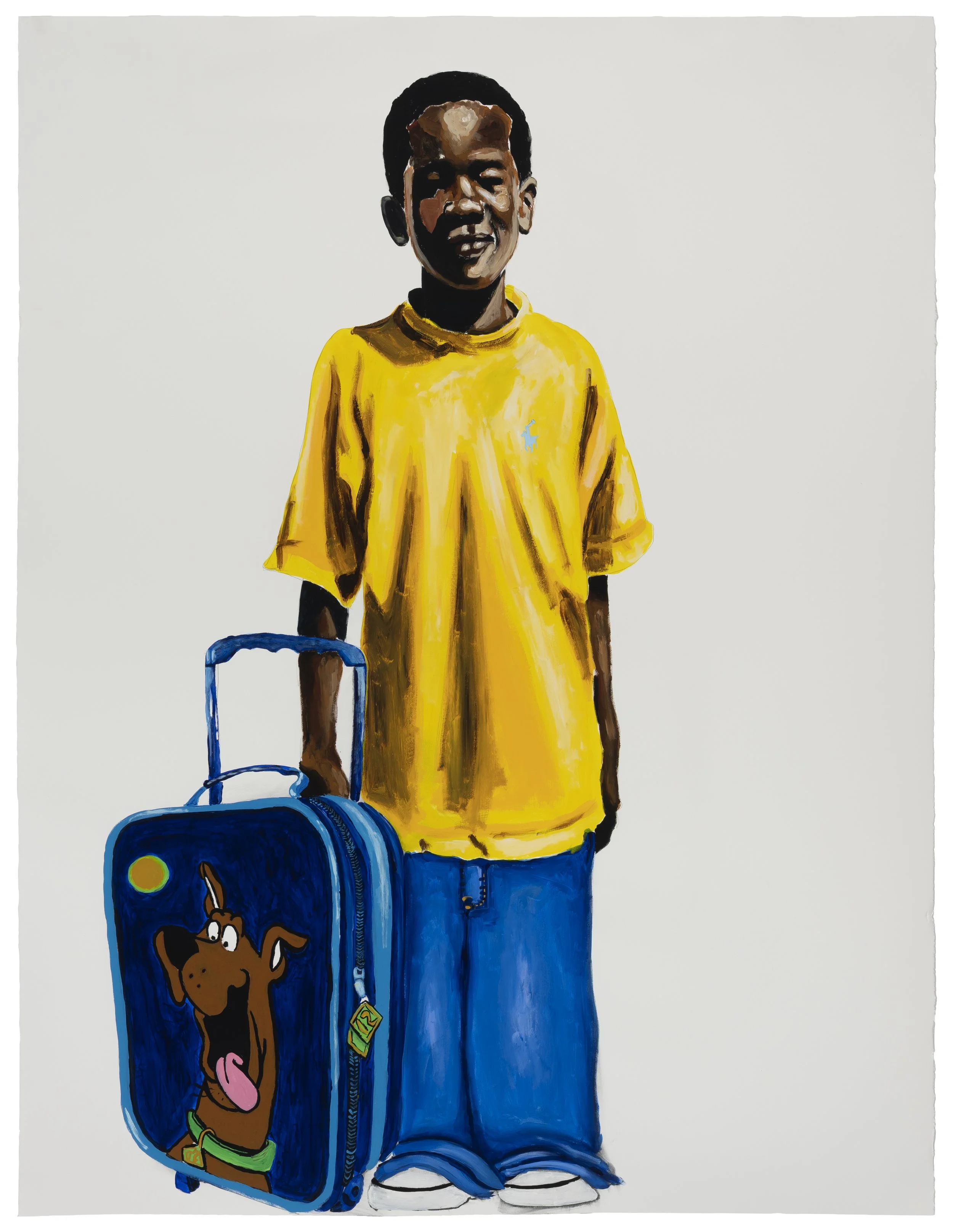  Grab a few things, and hurry up we gotta go  Acrylic, gouache on paper  50 × 38 in  127 × 96.52 cm  7/25 