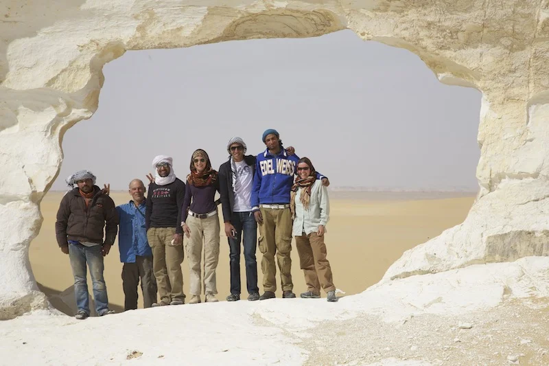 Expedition team in the White Desert