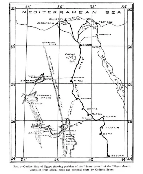 Map of the 1912 Sykes - MacDougal Expedition, sponsored by Carnegie Institution
