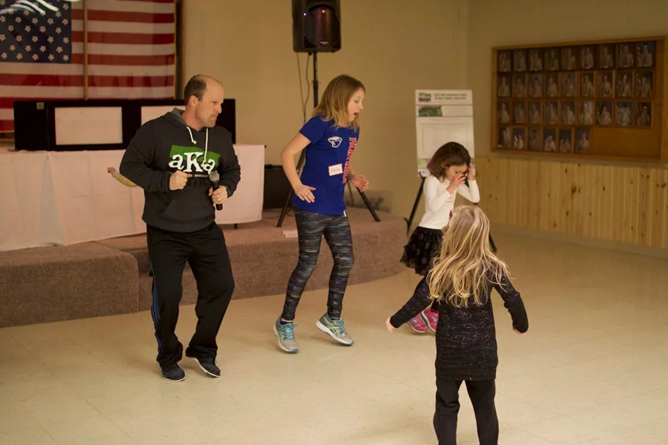 Dean Downs, AKA DJ Deanomite, and some happy dancers at the AKA Spaghetti Scholarship Dinner Event - 2016