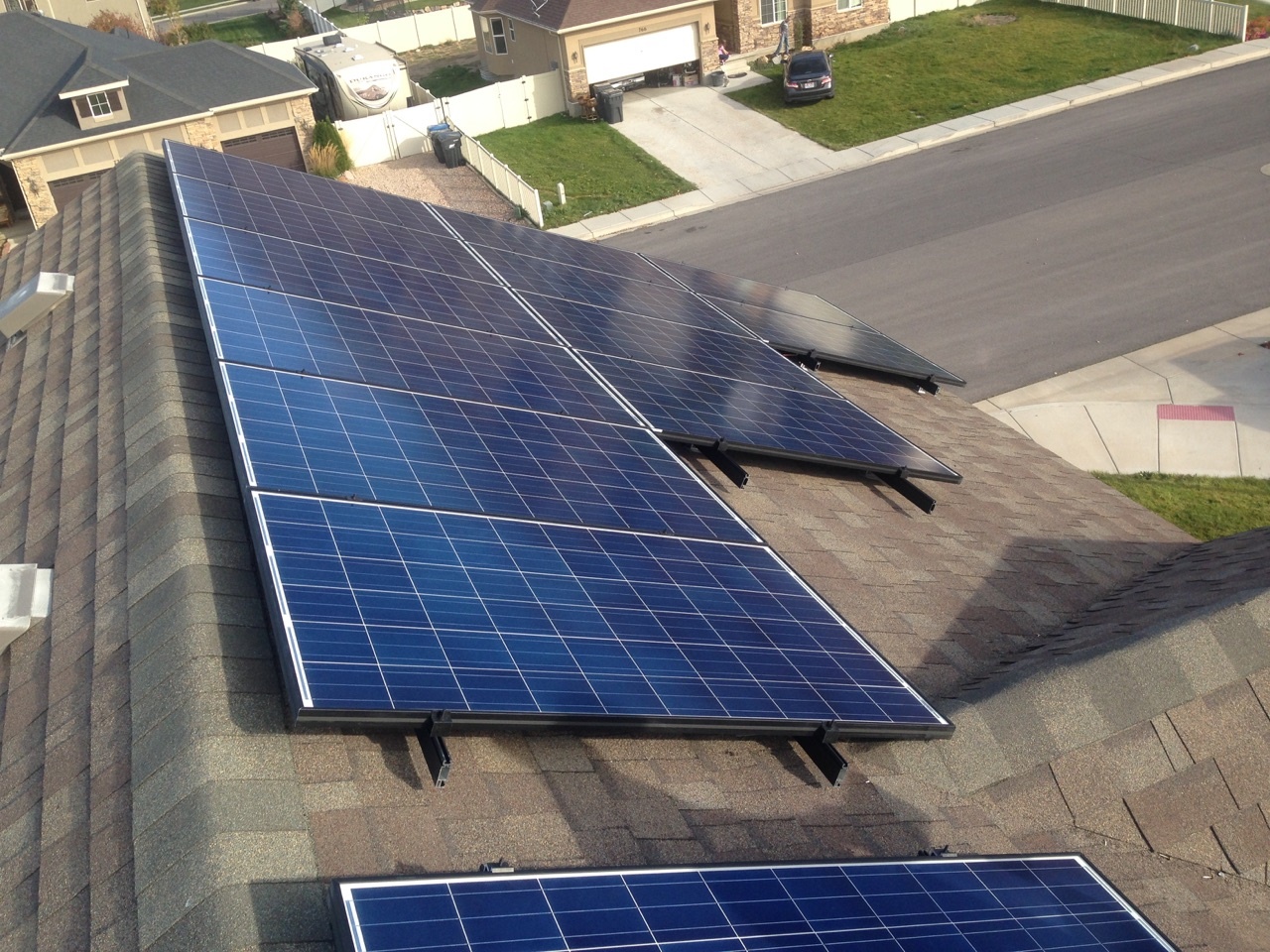 Each array and associated roofline, with installed modules clearly visible