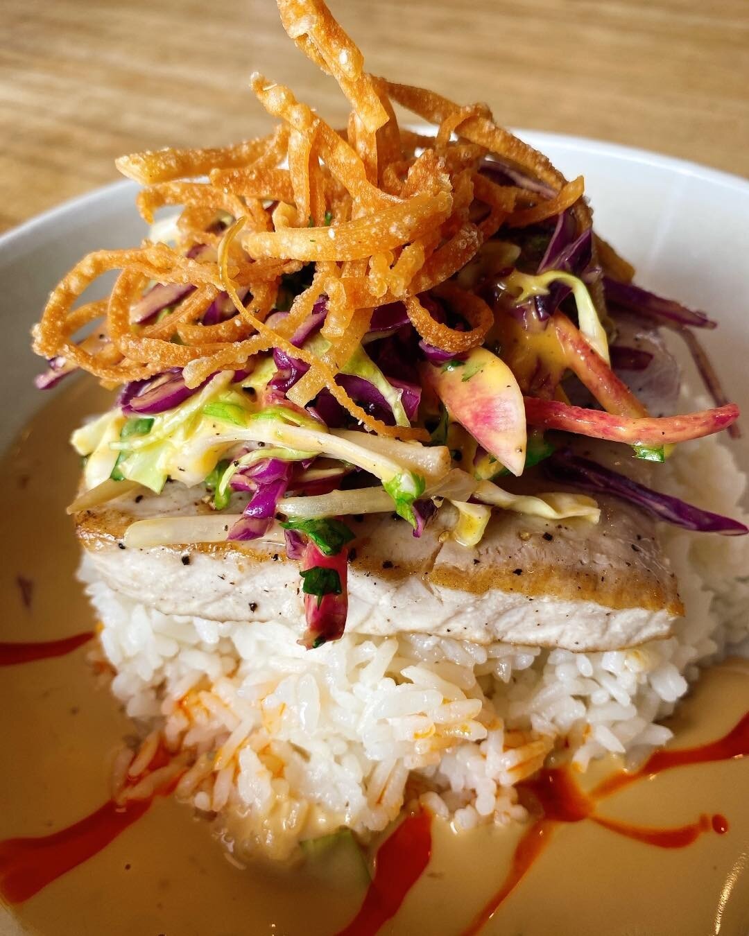Special for Saturday, May 28:

&lsquo;Ahi Ponzu $20 - Pan seared local ahi,ponzu cream sauce, chili oil topped with a papaya slaw and fried wontons.Choice base 

Shoyu Chicken $16 - Chicken thighs marinated in soy sugar and aromatics with namasu, kim