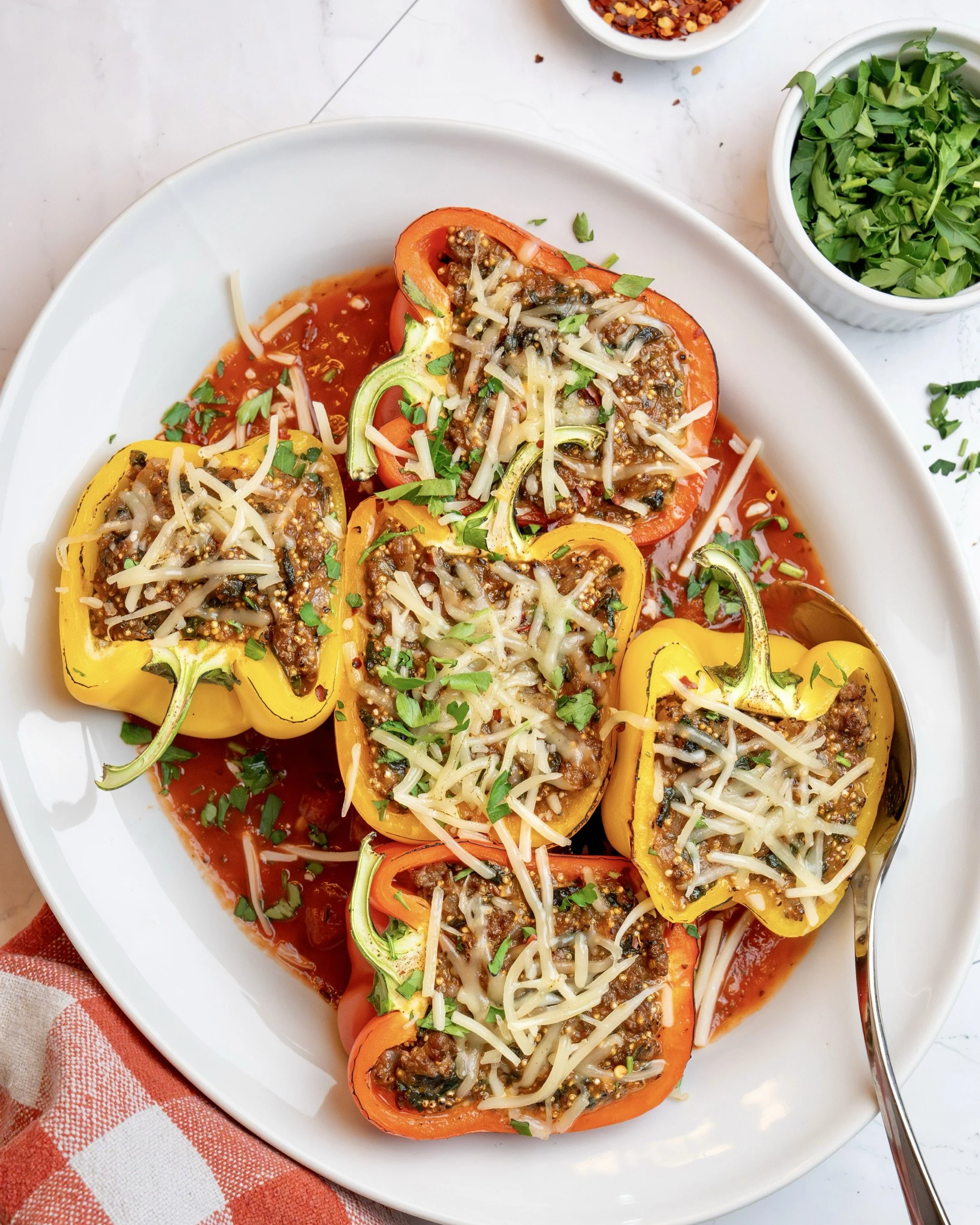 Beef & Quinoa Stuffed Peppers