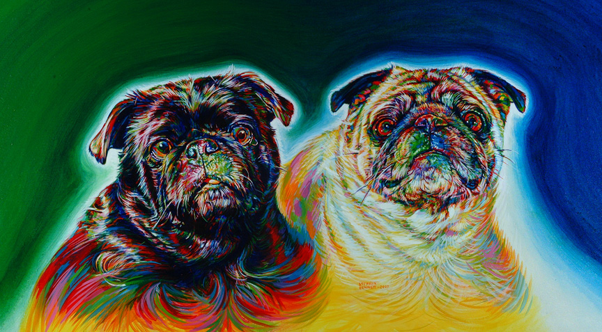 Doggies, 30"x24", acrylic