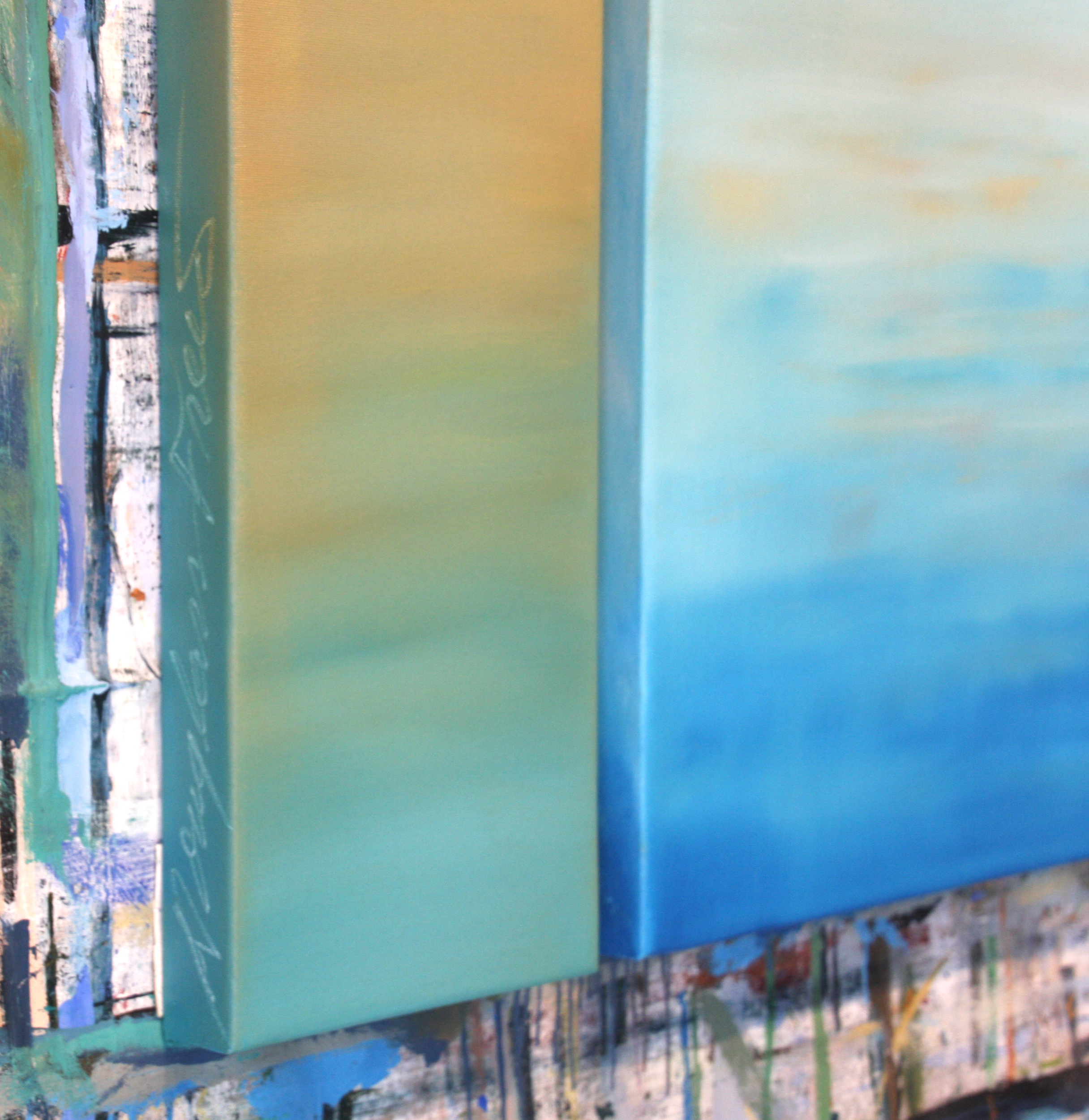 Some artists sign their work on the canvas edge.