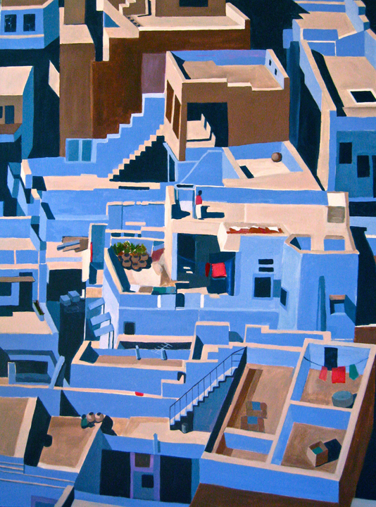 Jodhpur, India, 36"X48", acrylic on canvas by Toni S.