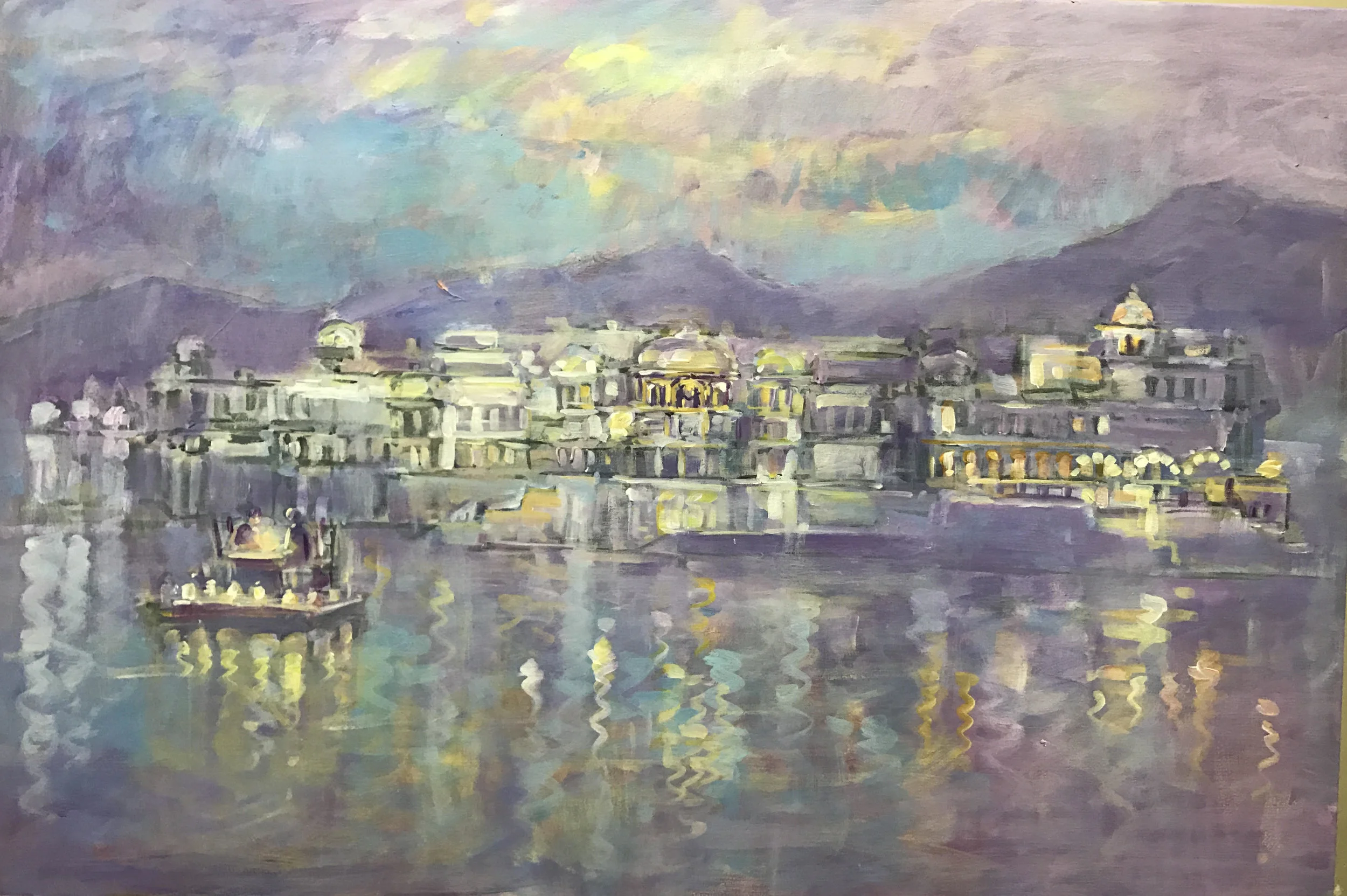 The base of the painting, before the spatula technique.