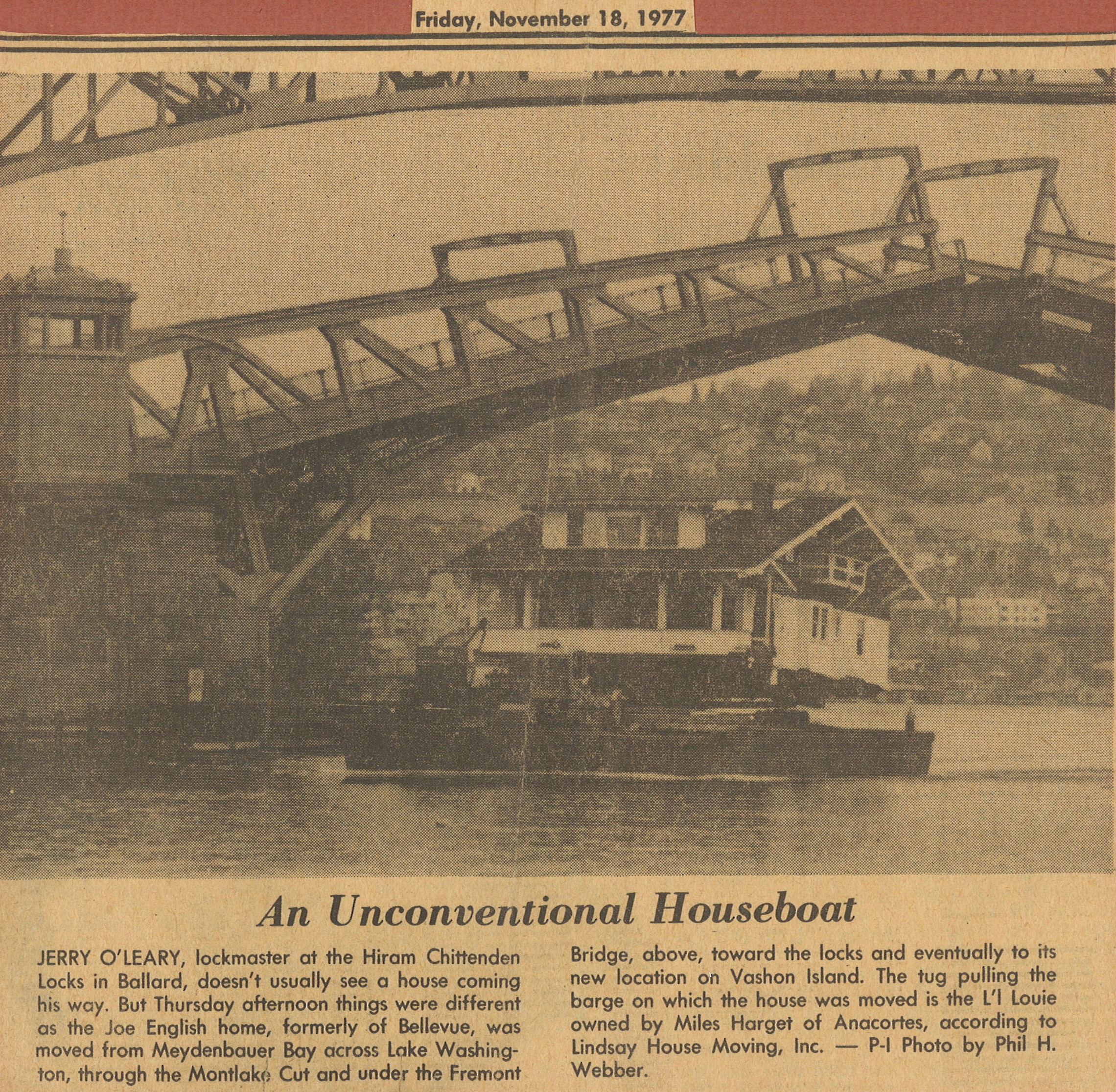 The house was moved to the island in 1977