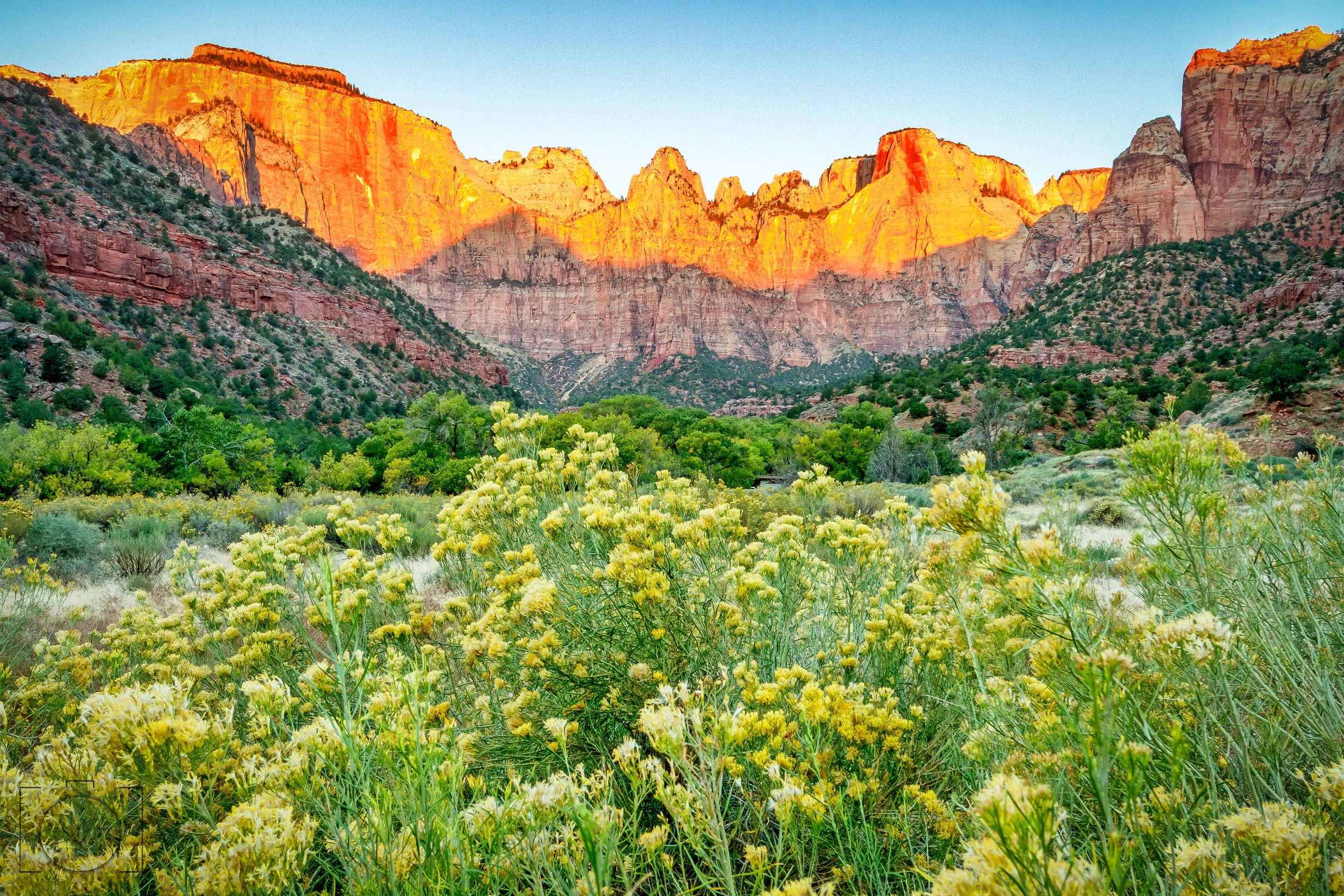 Sunrise at the Shrine of the Ages - Zion National Park